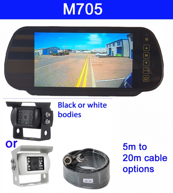 7 inch mirror monitor reversing system with CCD reversing camera